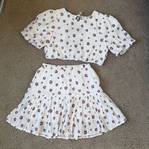 Showpo Floral White Matching Set Top & Skirt